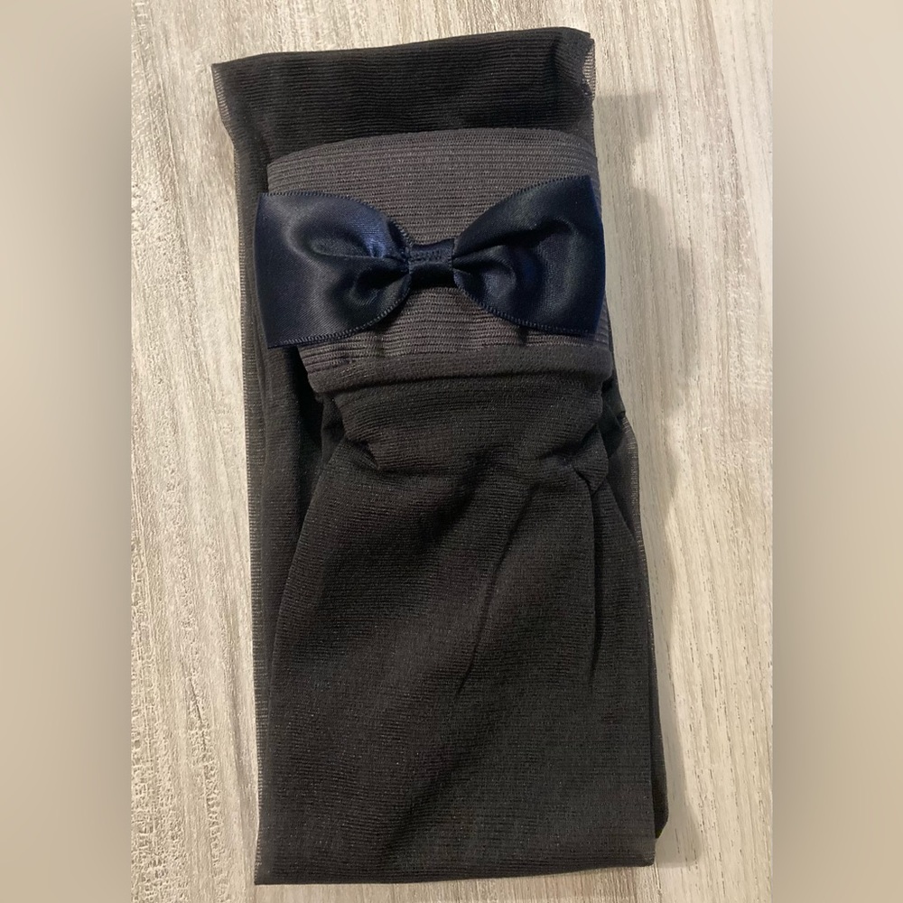 Sofia Vergara navy bow thigh high panty hose S/M NWOT